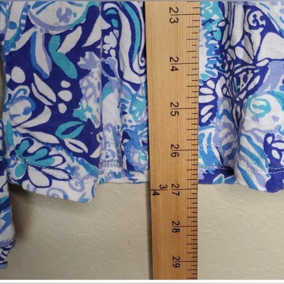 Lilly Pulitzer Medium Royal Purple Animal Viscose Jersey Button Up Top - Picture 6 of 9